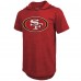Футболка с капюшоном Christian McCaffrey San Francisco 49ers Majestic Threads Player Name & Number Tri-Blend Slim Fit - Scarlet