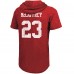 Футболка с капюшоном Christian McCaffrey San Francisco 49ers Majestic Threads Player Name & Number Tri-Blend Slim Fit - Scarlet