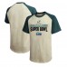Футболка Philadelphia Eagles Majestic Threads Super Bowl LVII Goal Line Stand Raglan - Cream/Midnight Green