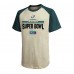 Футболка Philadelphia Eagles Majestic Threads Super Bowl LVII Goal Line Stand Raglan - Cream/Midnight Green