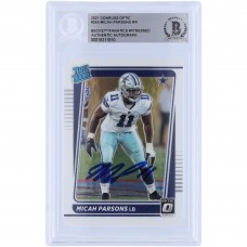 Micah Parsons Dallas Cowboys Autographed 2021 Panini Donruss Optic Rated Rookie #245 Beckett Fanatics Witnessed Authenticated Rookie Card