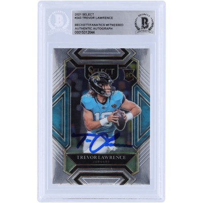 Trevor Lawrence Jacksonville Jaguars Autographed 2021 Panini Select Club Level #243 Beckett Fanatics Witnessed Authenticated Rookie Card