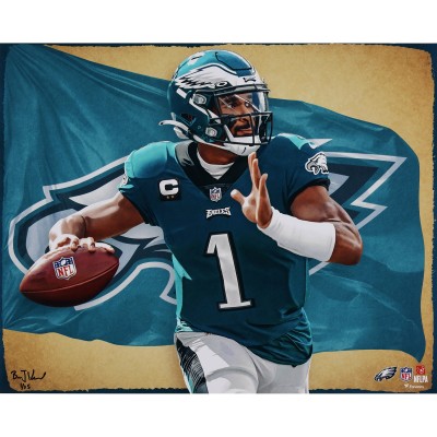 Jalen Hurts Philadelphia Eagles Fanatics Authentic 16 x 20 Photo Print - Designed and Signed by Artist Brian Konnick - Limited Edition of 25