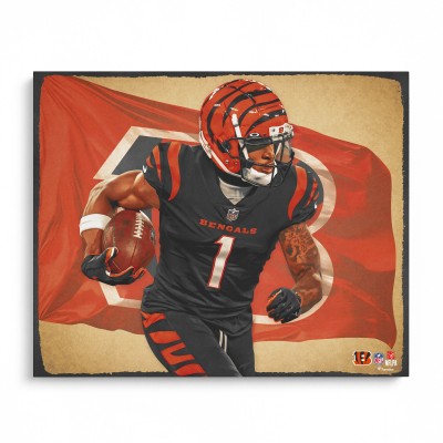 JaMarr Chase Cincinnati Bengals Unsigned Fanatics Authentic 16 x 20 Photo Print - Designed by Artist Brian Konnick