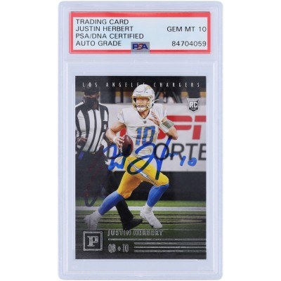 Justin Herbert Los Angeles Chargers Autographed 2020 Panini Chronicles #PA-3 PSA Authenticated 10 Rookie Card