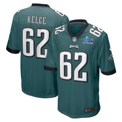 Игровая джерси Jason Kelce Philadelphia Eagles Nike Super Bowl LVII Patch - Midnight Green