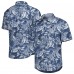 New England Patriots Tommy Bahama Navy Aqua Lush Full-Button Shirt