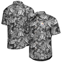 Pittsburgh Steelers Tommy Bahama Black Aqua Lush Full-Button Shirt
