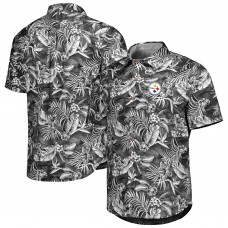 Pittsburgh Steelers Tommy Bahama Black Aqua Lush Full-Button Shirt