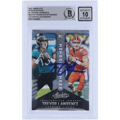 Trevor Lawrence Jacksonville Jaguars Autographed 2021 Panini Absolute Introductions #INT-1 Beckett Fanatics Witnessed Authenticated 10 Rookie Card