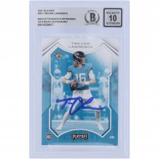 Trevor Lawrence Jacksonville Jaguars Autographed 2021 Panini Playoff #201 Beckett Fanatics Witnessed Authenticated 10 Rookie Card