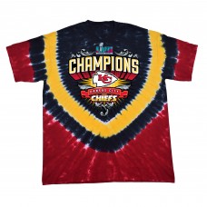 Kansas City Chiefs Super Bowl LVII Champions Shield Tie-Dye T-Shirt - Red