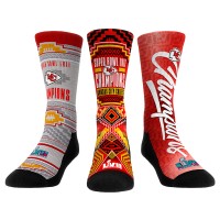 Kansas City Chiefs Rock Em Socks Unisex Super Bowl LVII Champions Three-Pack Crew Socks Set