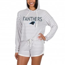 Шорты Лонгслив с капюшоном Carolina Panthers Concepts Sport Womens Visibility & Set - Cream