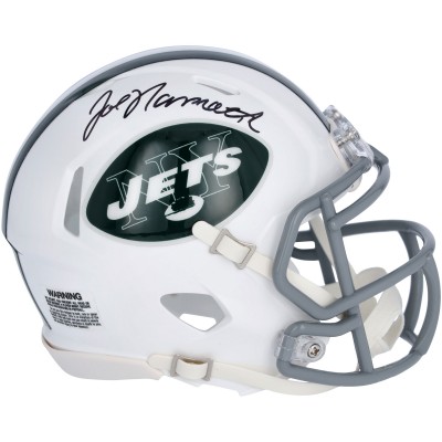 Joe Namath New York Jets Autographed Fanatics Authentic Riddell 1998-2018 Throwback Speed Mini Helmet