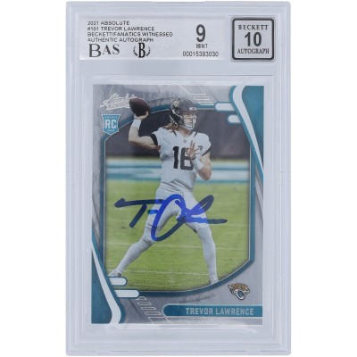 Trevor Lawrence Jacksonville Jaguars Autographed 2021 Panini Absolute #101 Beckett Fanatics Witnessed Authenticated 9/10 Rookie Card