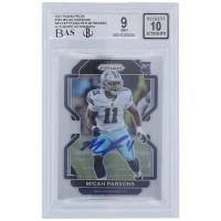 Micah Parsons Dallas Cowboys Autographed 2021 Panini Prizm #382 Beckett Fanatics Witnessed Authenticated 9/10 Rookie Card