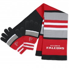WoAtlanta Falcons WEAR by Erin Andrews Stripe Glove & Scarf Set