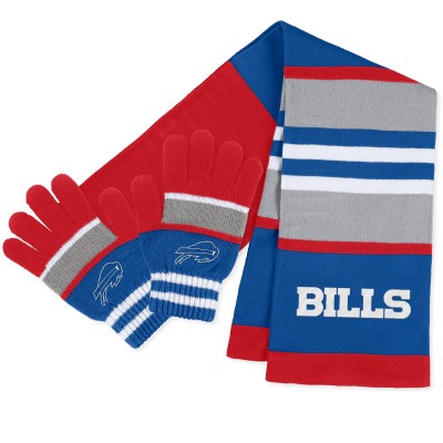 WoBuffalo Bills WEAR by Erin Andrews Stripe Glove & Scarf Set