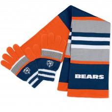 WoChicago Bears WEAR by Erin Andrews Stripe Glove & Scarf Set