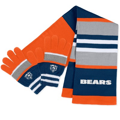 WoChicago Bears WEAR by Erin Andrews Stripe Glove & Scarf Set