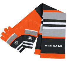 Женская шарф Cincinnati Bengals WEAR by Erin Andrews Stripe Glove & Set Женская шарф Cincinnati Bengals WEAR by Erin Andrews Stripe Glove & Set