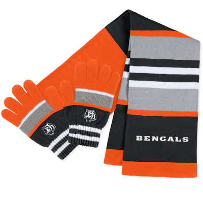 Женская шарф Cincinnati Bengals WEAR by Erin Andrews Stripe Glove & Set