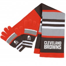 WoCleveland Browns WEAR by Erin Andrews Stripe Glove & Scarf Set