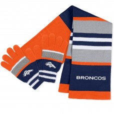 WoDenver Broncos WEAR by Erin Andrews Stripe Glove & Scarf Set