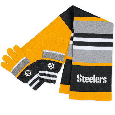 Женская шарф Pittsburgh Steelers WEAR by Erin Andrews Stripe Glove & Set