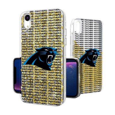 Чехол на iPhone Carolina Panthers iPhone Text Backdrop Design - оригинальные аксессуары NFL Каролина Пантэрз